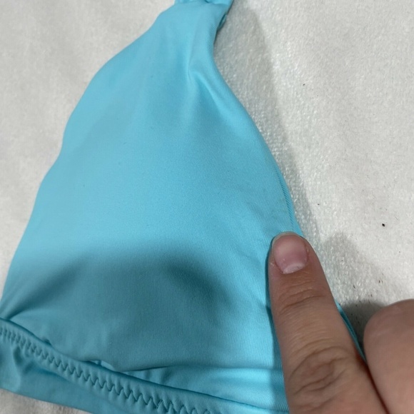 NEW Becca [ Small ] Tie Shoulder Bikini Top in Sea‎ Blue - Picture 6 of 11